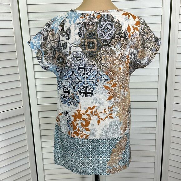 Chico's Zenergy Tee Size 1 (8) Medium  Cap Sleeve NWOT - Picture 6 of 13